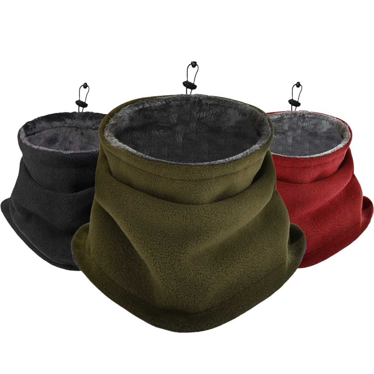 AliExpress NONE Winter Warm Neck Warmer Men Women Cycling Outdoor Hiking Skiing Fleece Mask Adjustable Drawstring Plush Soft Unisex Neck Gaiter
