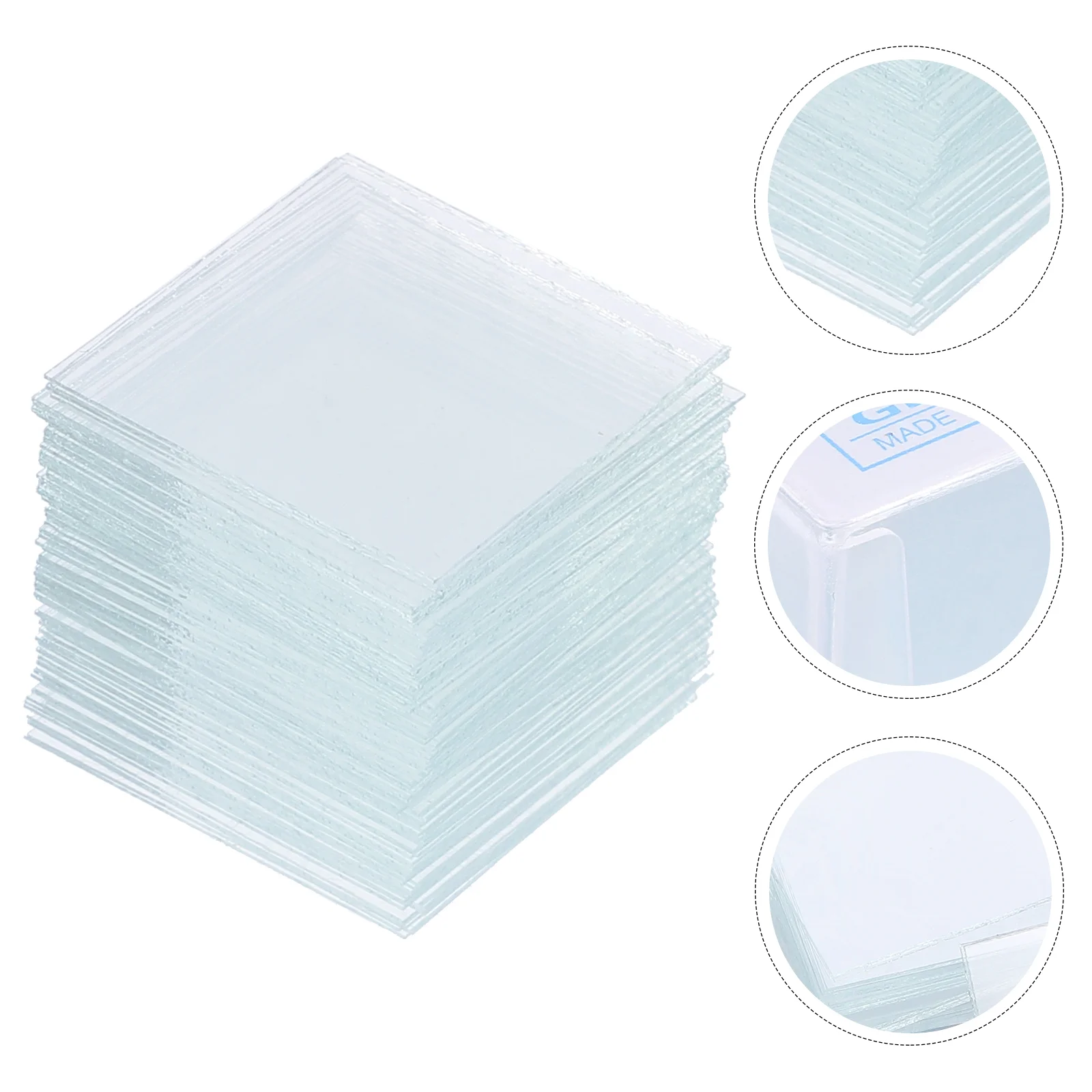 500 Pcs Microscope Slide Square Glasses Pre-cleaned Cover Slips Slides and Blank