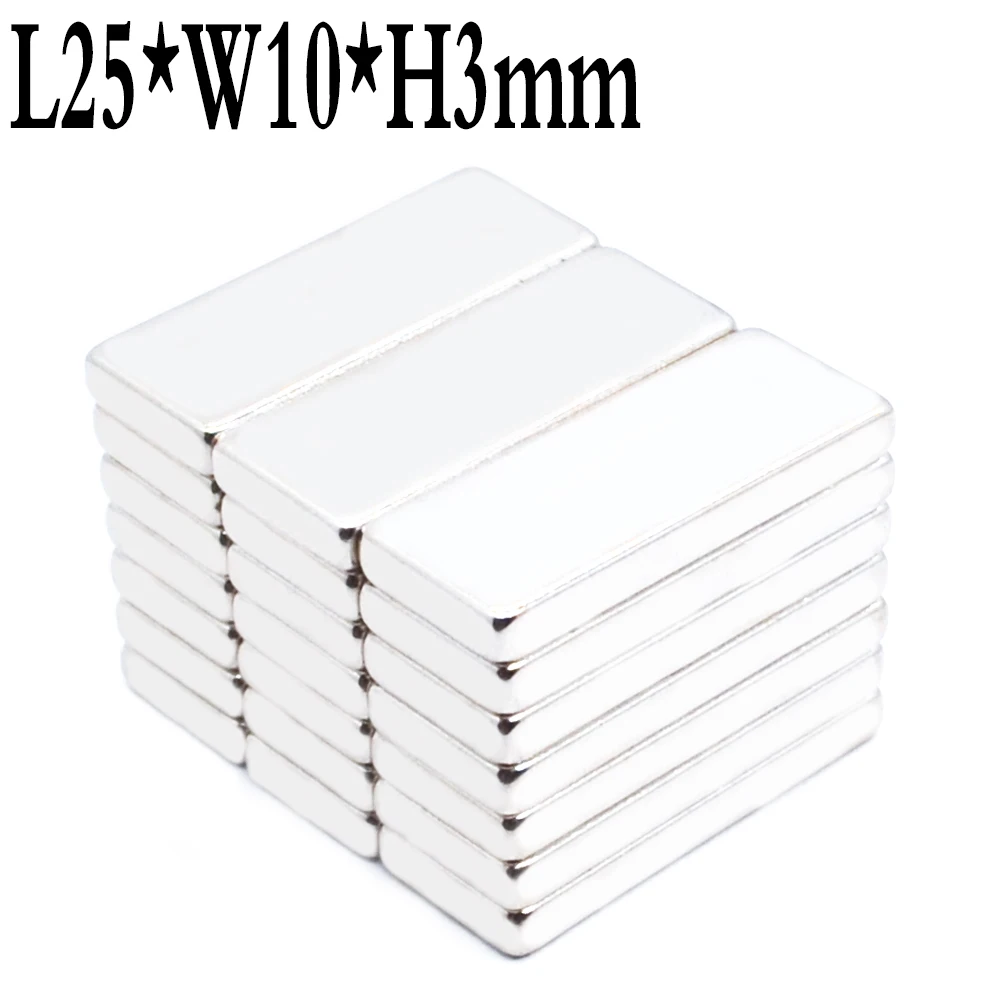 1/5/10/20/30/200PCS 25X10X3mm Rectangular Powerful Strong Magnetic Magnets N35 Block Rare Earth Neodymium Magnet 25x10x3 25*10*3