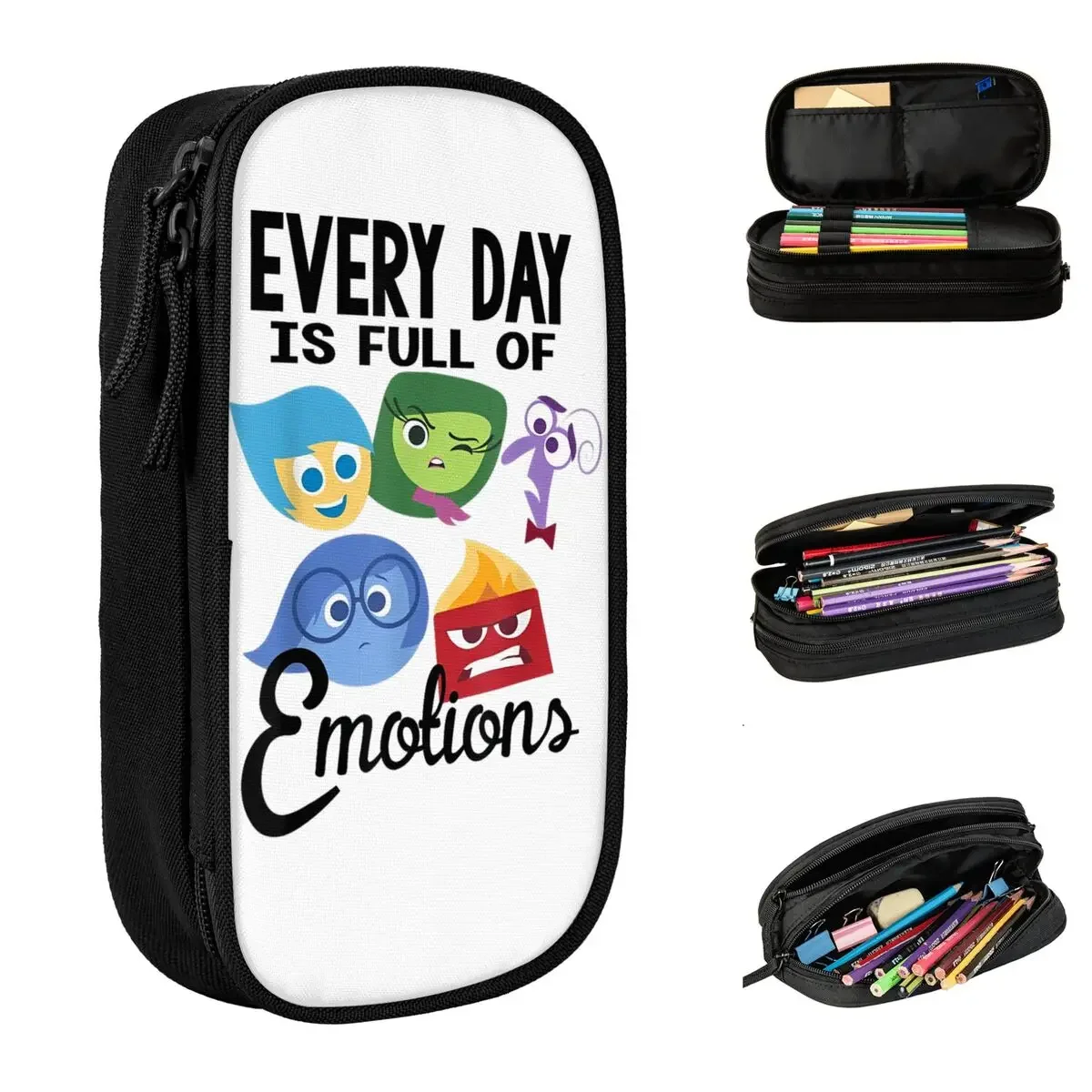 Inside Out Pencil Case Emotions Group Pencilcases Pen Holder Girl Boy Large Storage Pencil Bags Students School Gifts Stationery