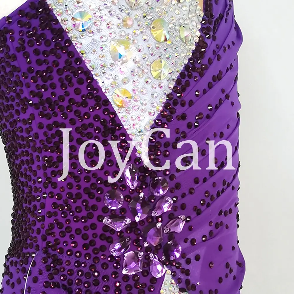 Joycan Rhthmische Gymnastiek Maillots Meisjes Vrouwen Paarse Spandex Elegante Danskleding Voor Competitie