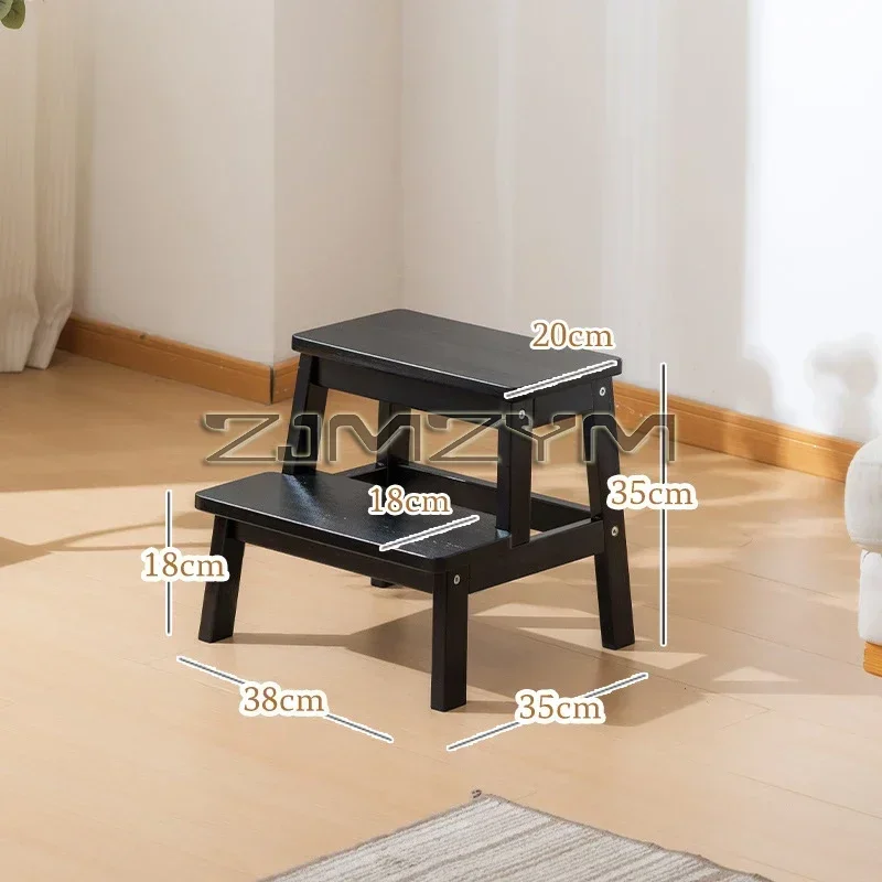 Small Solid Wood Ladder Chair Household 2 Step Ladder Dual-use Ladder Stool Indoor Climbing Pedal Stair Multi-function