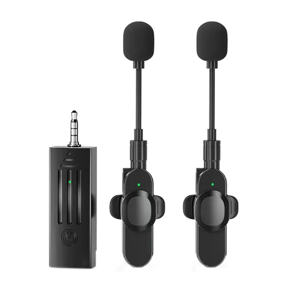 

Беспроводной петличный микрофон 2 в 1, 3,5 мм для камеры iPhone Android с низкой задержкой для записи видео, интервью, видео в прямом эфире