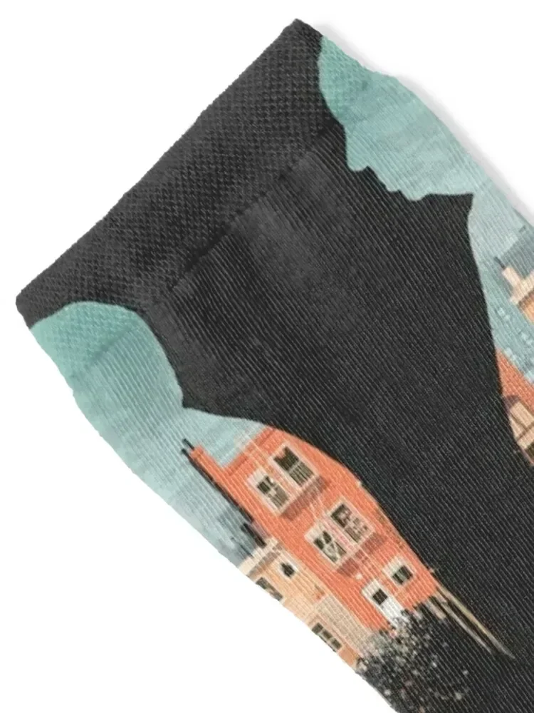 Alfred Hitchcock's Rear Window Illustration by Burro Socks Stockings man shoes christmas gifts luxury Women Socks Men's