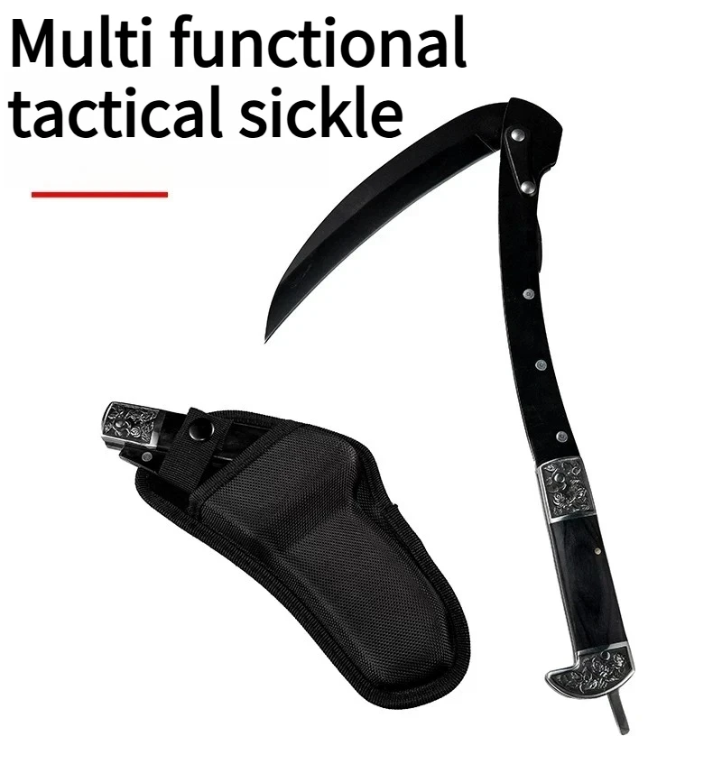 NEW Sharp Foldable Tactical Sickle Gardening Home Mowing Portable Stainless Steel Sickle Outdoor EDC Tool