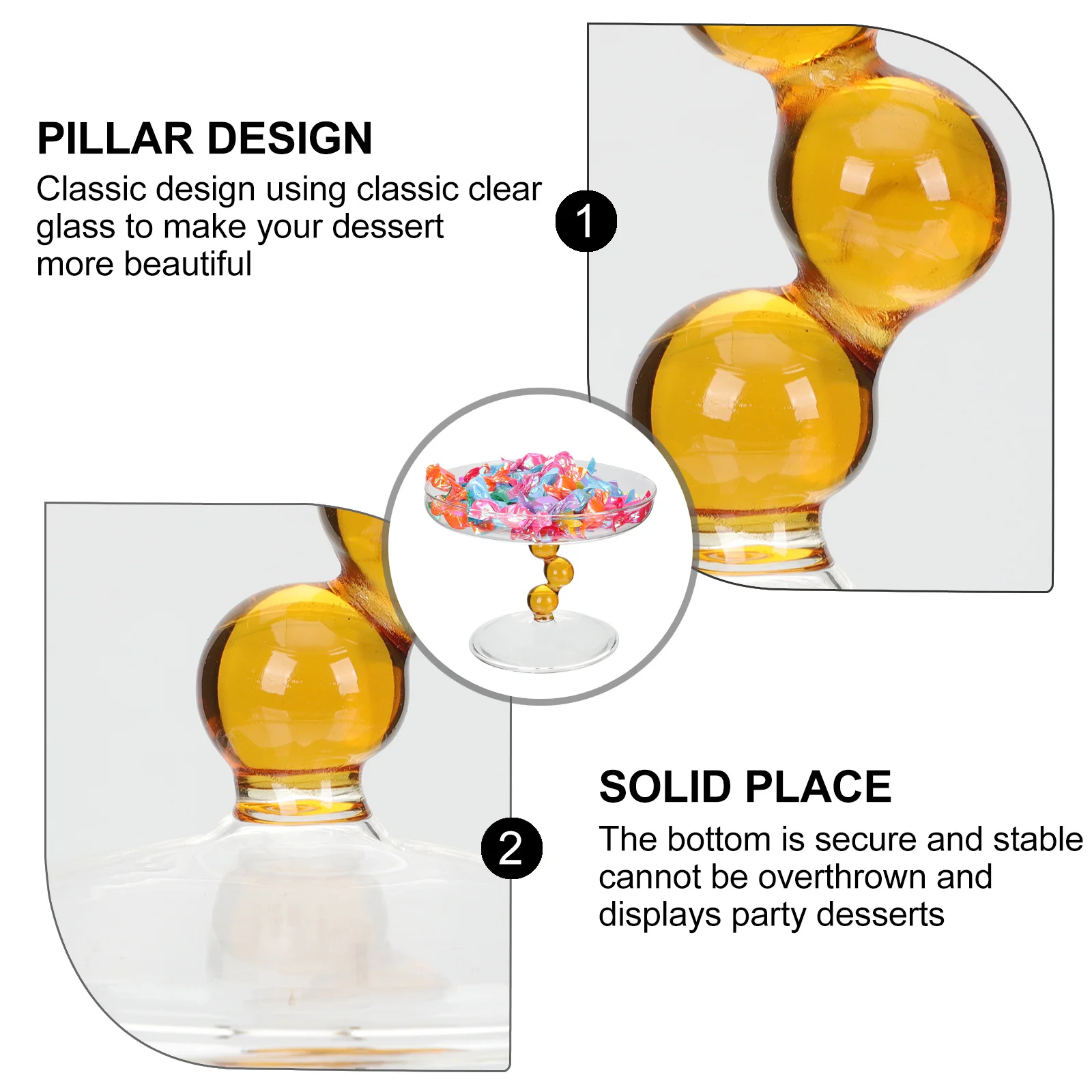 

Стеклянная подставка для тарелки для торта, прозрачный нежный дизайн, держатель для десерта для вечеринки, многофункциональный поднос для кексов, настольный дисплей, устойчивая основа