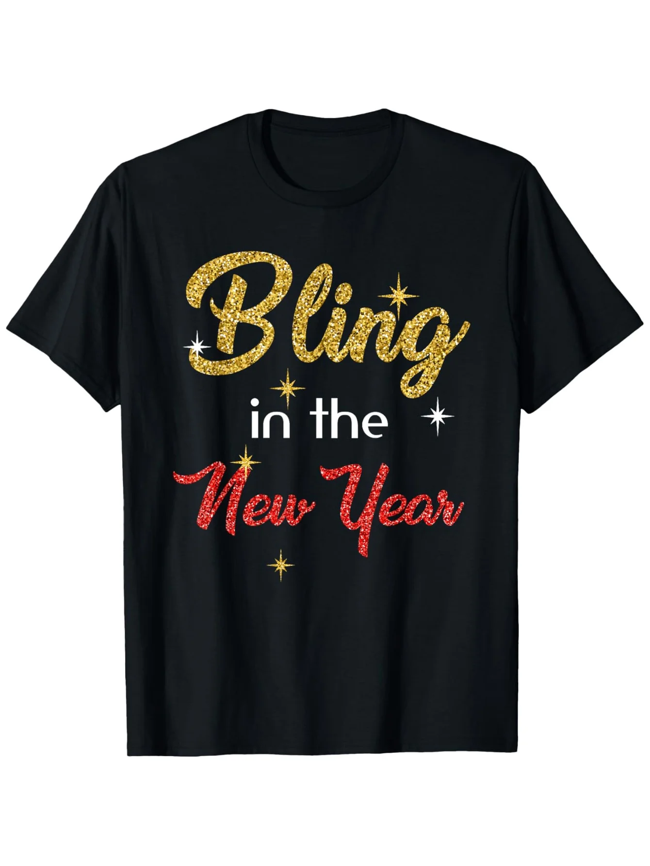 

Футболка Eve Holiday Bling — хлопок 180 г/м2, блестящее золото/красное, рождественская/новогодняя футболка