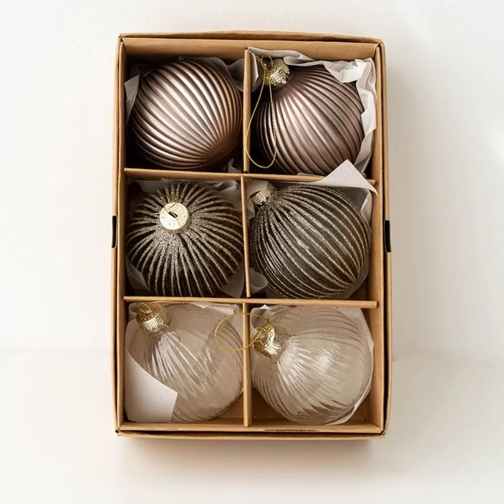 6pcs Glass Christmas Ball set 6cm Creative Christmas Tree Pendant Painted Delicate Hanging Ornament Home - Image 5