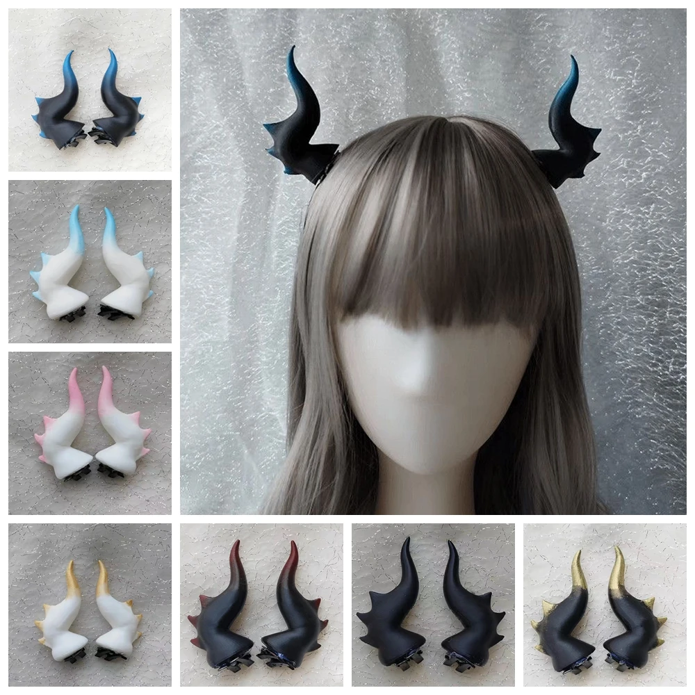 

Devil Horn Hairclips Girls Anime Maid Hair Clip Cosplay Costume Party Headdress Women Comic Show Lolita-Style Headwear