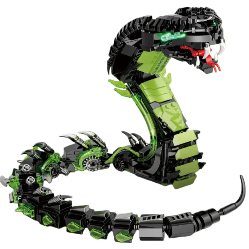 Cobra meccanico difficile da assemblare blocchi di costruzione Modello animale blocchi di costruzione giocattoli Ragazzi Regali di Natale