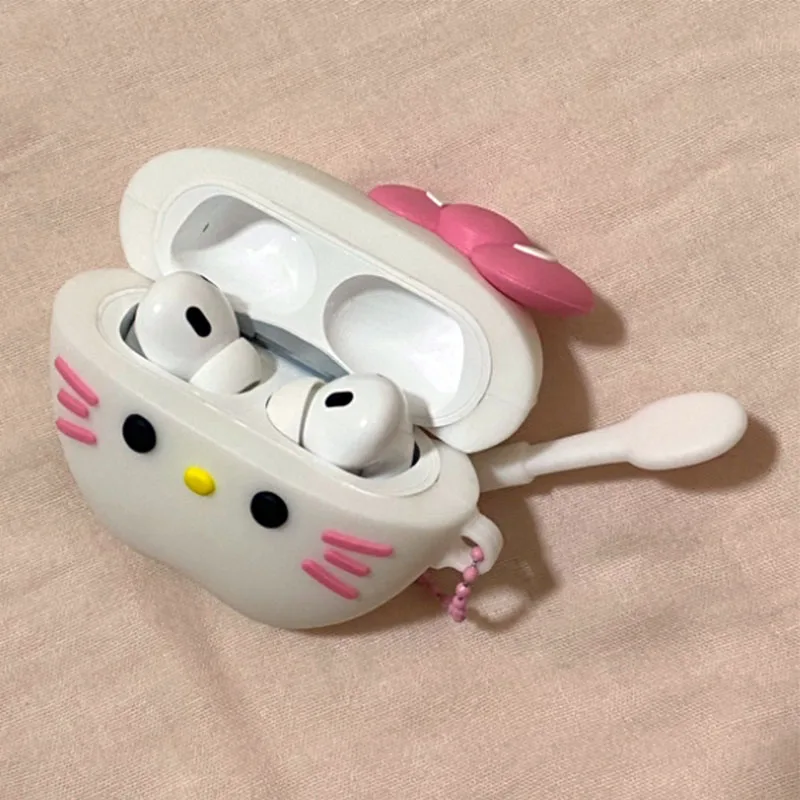 Sanrio เคส airpod Hello Kitty สำหรับ airpod Pro 2 3ฟองน้ำครอบหูฟังตัวการ์ตูนน่ารักกันตกกรอบชุดหูฟังบลูทูธไร้สายของขวัญ