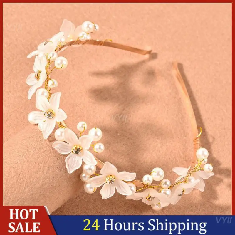 

Pearl Hair Headdress No Harm To Hair High Quality Jewelry Accessories Wedding Headbands Crown Headdress Elastic Hair Hoop Tiara