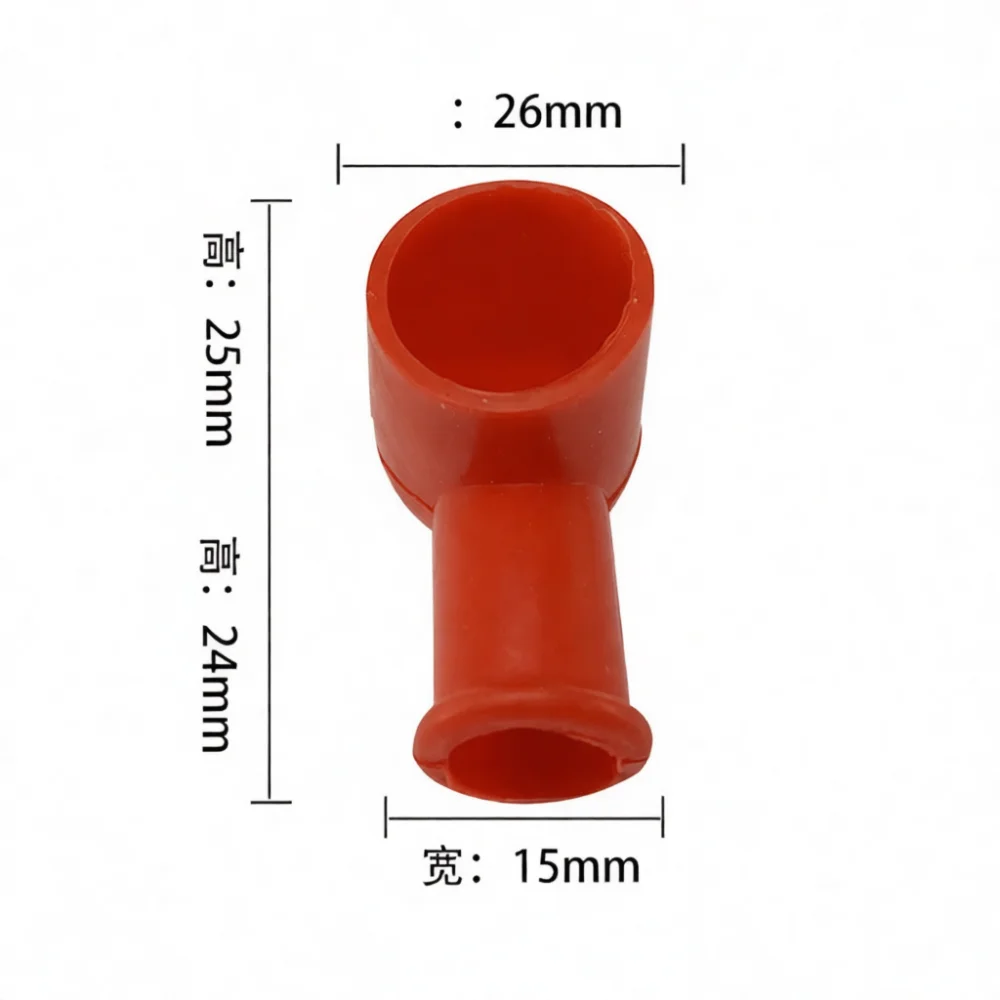 Pipe Shape Battery Terminal Protective Cover Rubber Insulation Cap Car Connector Safety Shield Automotive Maintenance