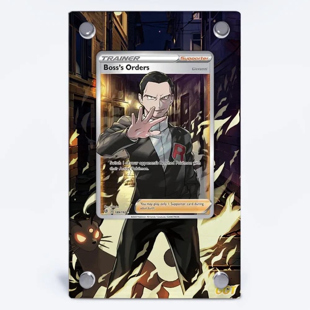 Etui ochronne na karty akrylowe z motywem anime Pokemon PTCG Giovanni Gloria Lusamine Roxie Piplup Wishiwashi, ozdoba na biurko