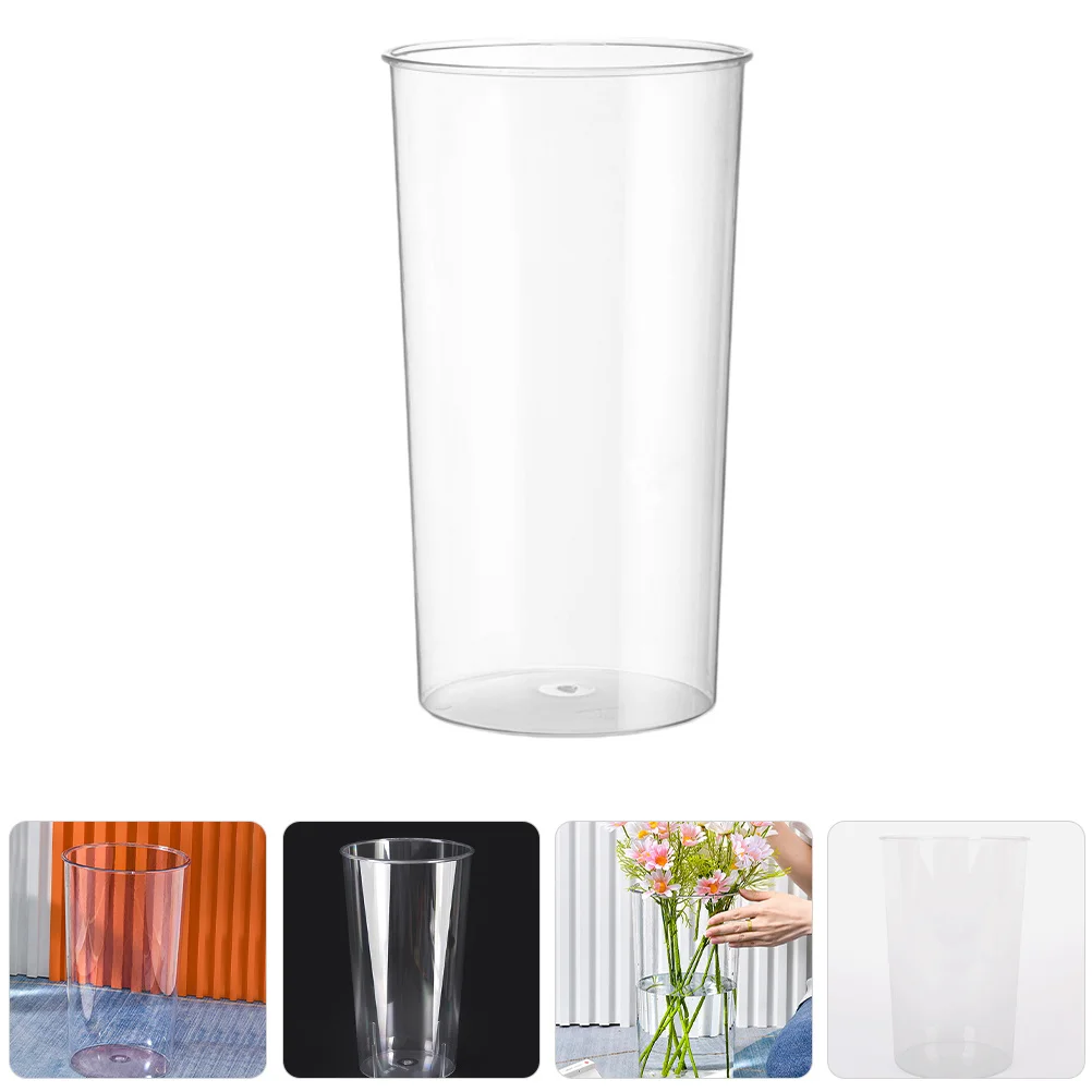 

Clear Plastic Flower Vase Anti-Drop Waking Bucket for Floral Arrangement Home Office Decoration Flower Storage Container