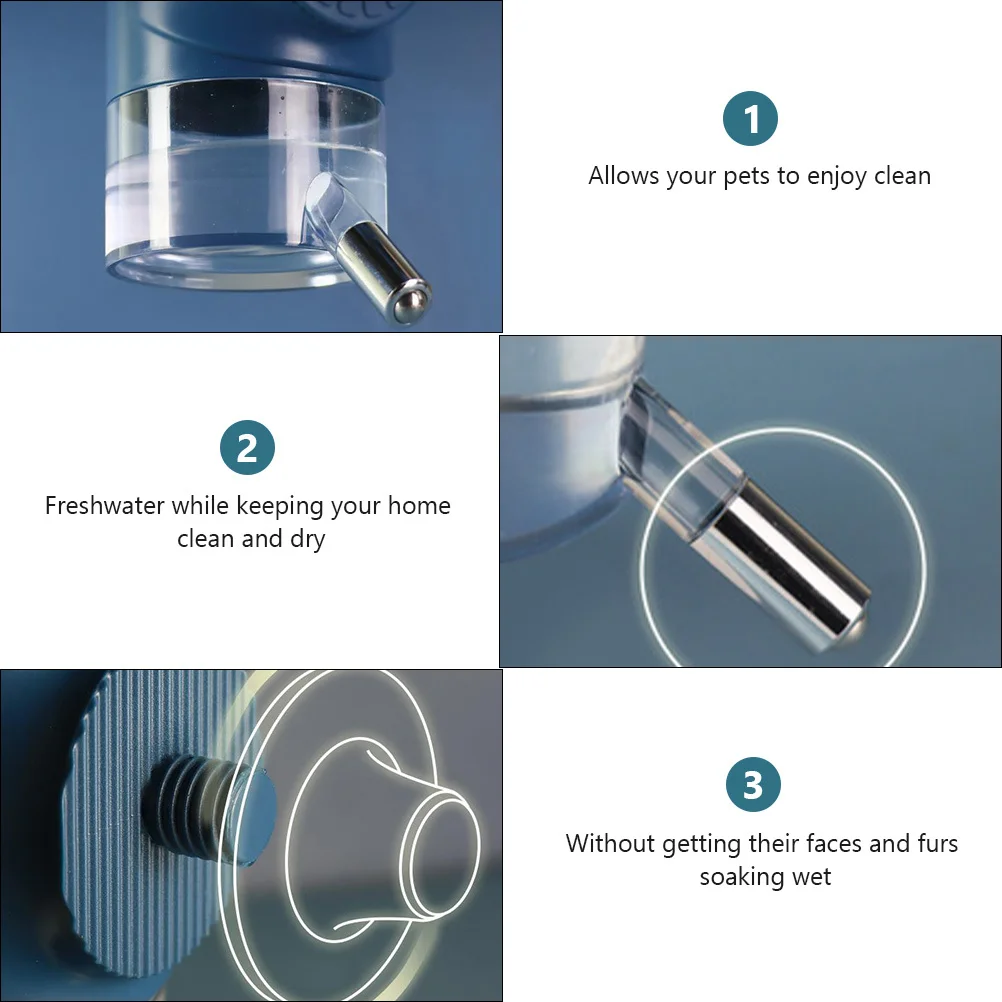 

550Ml Dog Water Dispenser Pet Hanging Waterer Automatic For Puppy Cage Wall Mount Stainless Steel Nozzle Pet Supplies