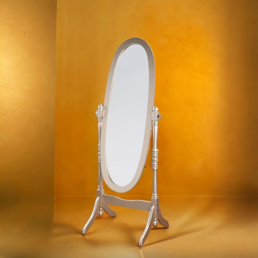 Vintage Style Gold Cheval Floor Mirror - Adjustable Freestanding Full Length Mirror with Stand for Home Decor