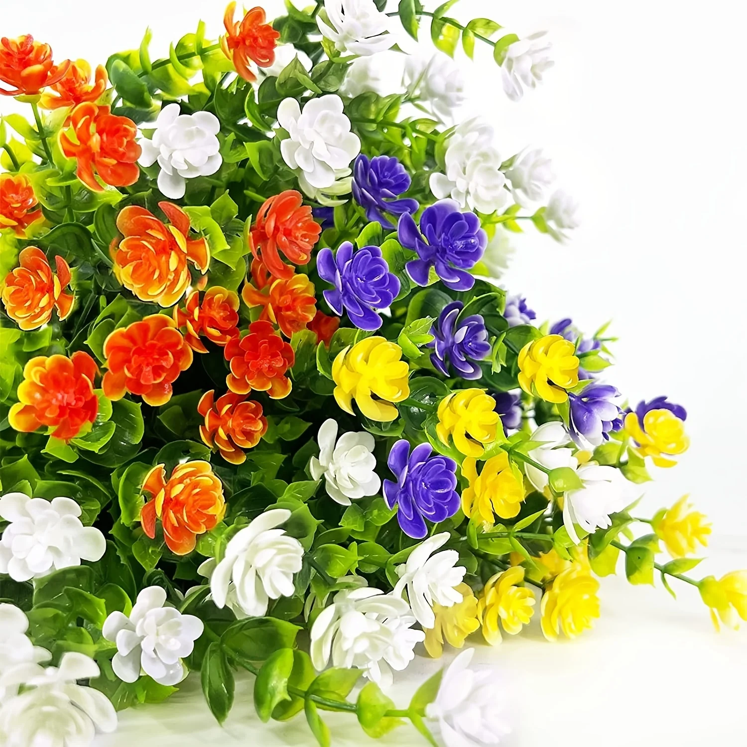 4 Stück künstliche Blumen, UV-beständig, Grünpflanzen für Garten, Küche, Dekoration, Hochzeit, Zuhause, Wohnzimmer, Dekoration, künstliche Blumen – Detail 1