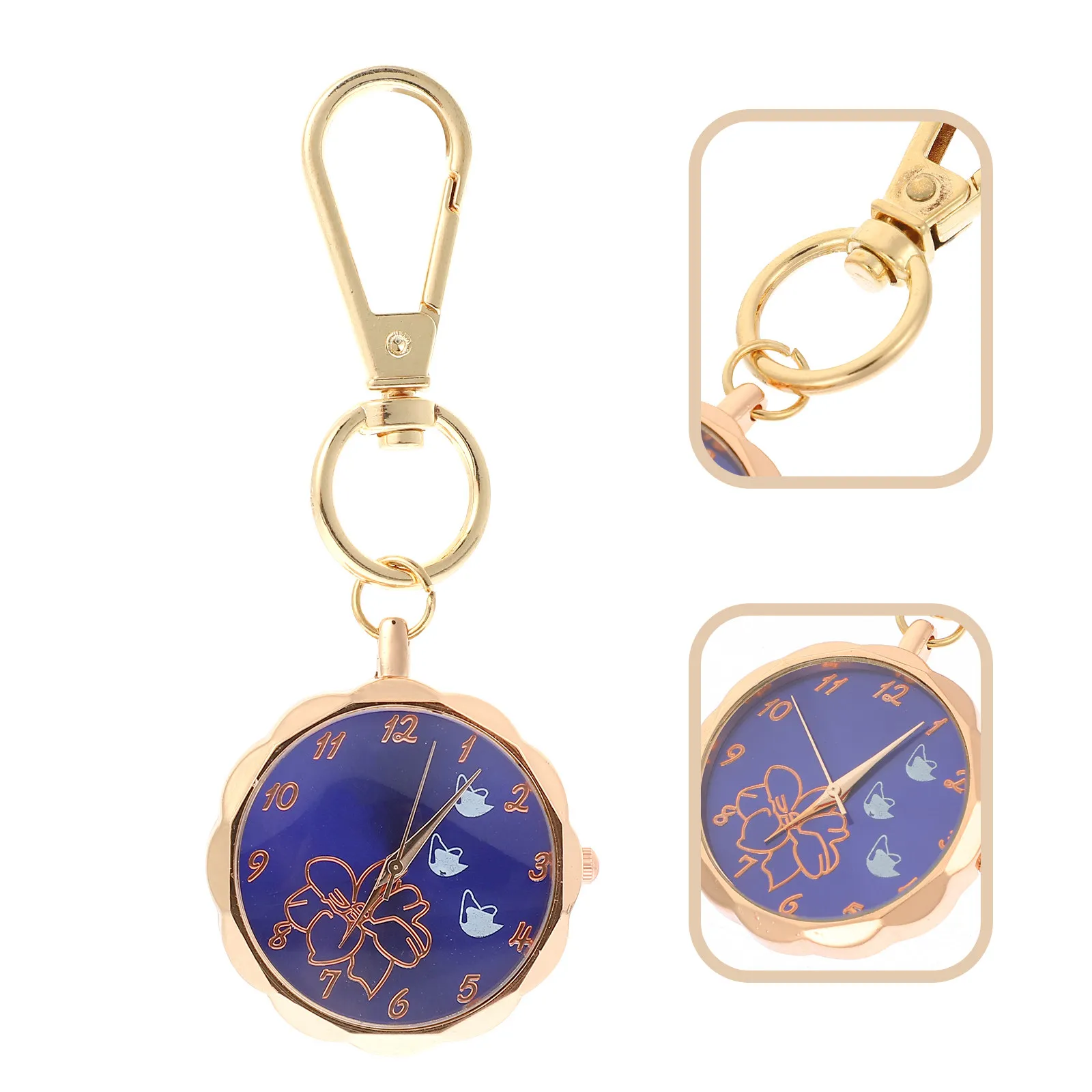 

Наручные часы-брелок для медсестер и врачей: премиум-класс, из сплава и стекла, с точным отображением времени, на кольце для ключей, подарок