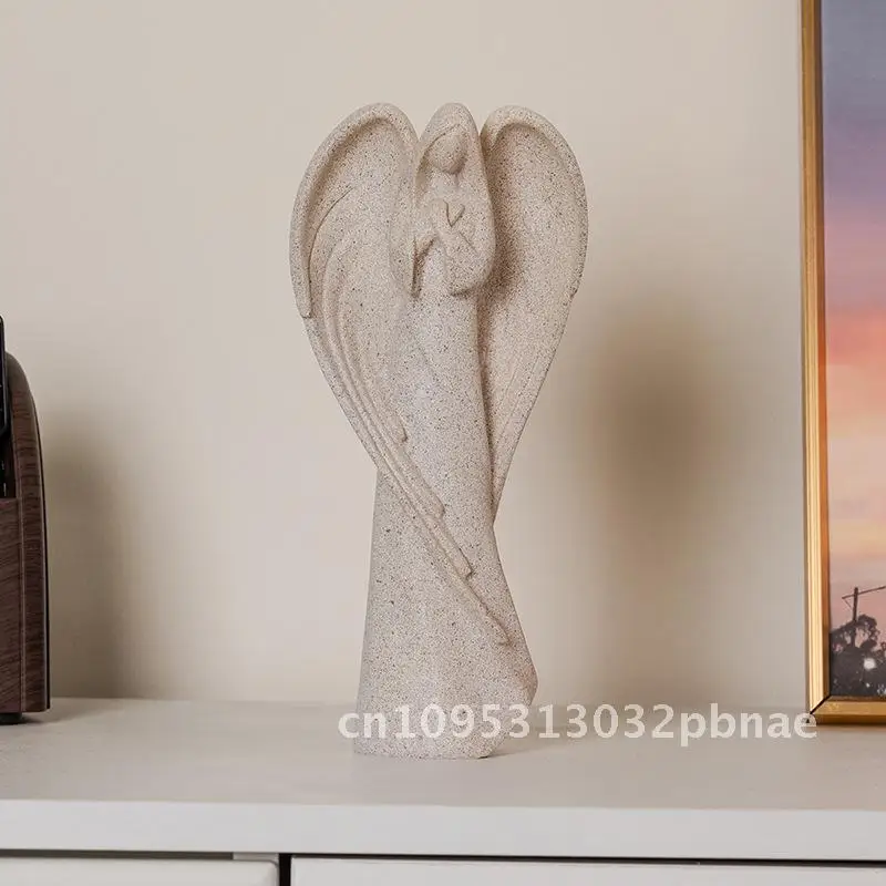 New European-style Prayer Sandstone Angel Decorations Home Living Room Study Creative Statue Crafts