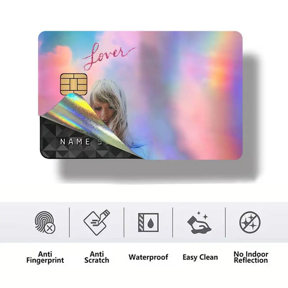 T-Taylor S-Swift Cute Laser Effect Bank Card Stickers Removable Multi Scene Craft Decor - view 4