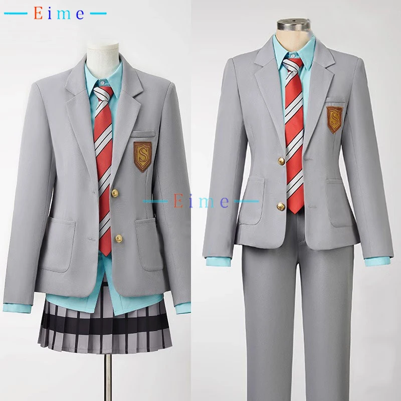 أنيمي الكذب في أبريل ميازونو كاوري أريما كوسي تأثيري حلي حفلة البدلة الزي المدرسي الثانوي ملابس الهالوين مخصص #1