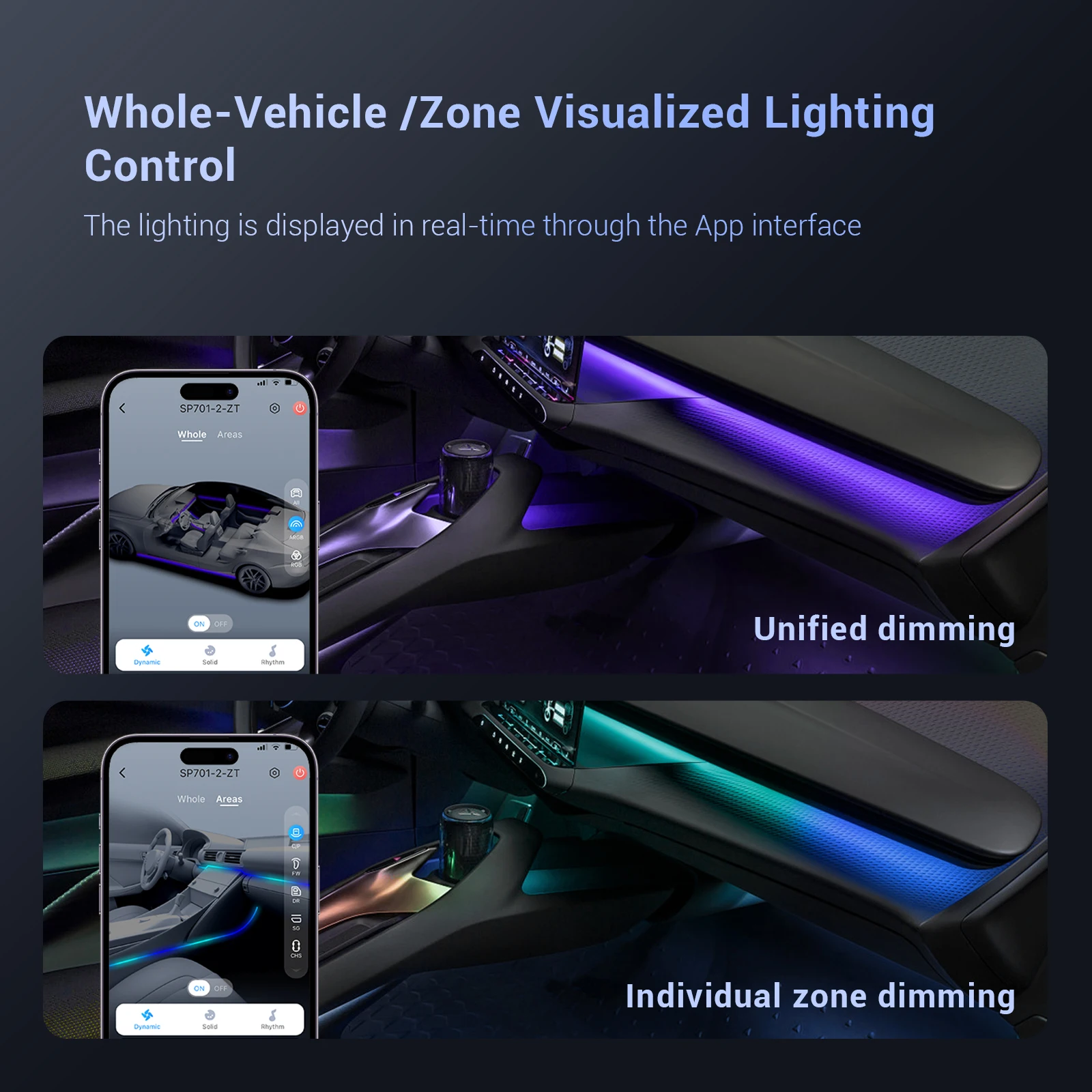 وحدة تحكم LED للسيارات SP701E للأبواب المركزية أضواء الأجواء الداخلية APP مع إعداد كلمة المرور SPI PWM 2 مخرج 5 فولت 12 فولت