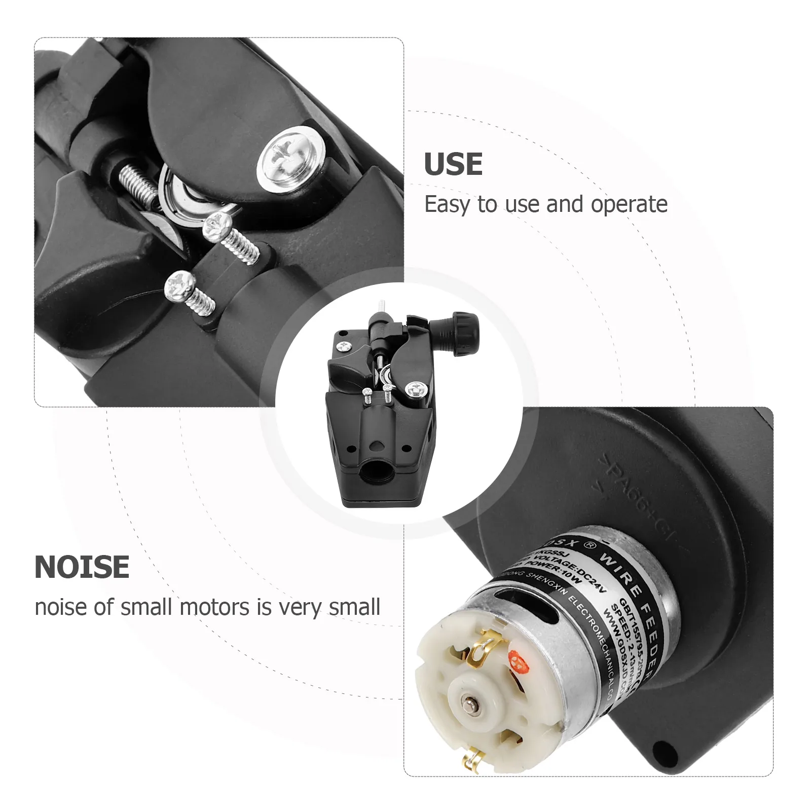 

Mig Welder Wire Feeder 24V DC 10W Black Wire Feed Motor Welding Assembly for MIG Welding Machine Fine Workmanship