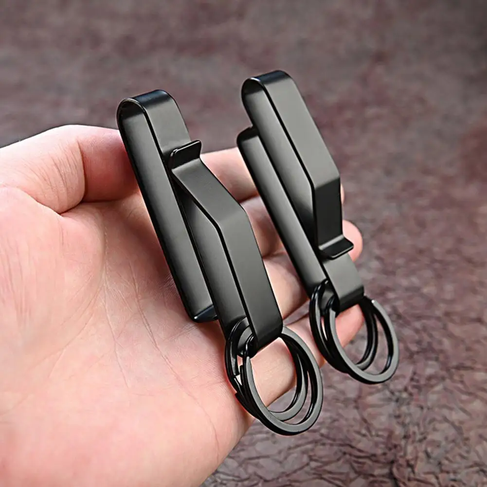 Waist Hanging Buckle Heavy Duty Universal Anti Lost Stainless Steel Keyring Security Clip Belt Key Holder Outdoor Accessories