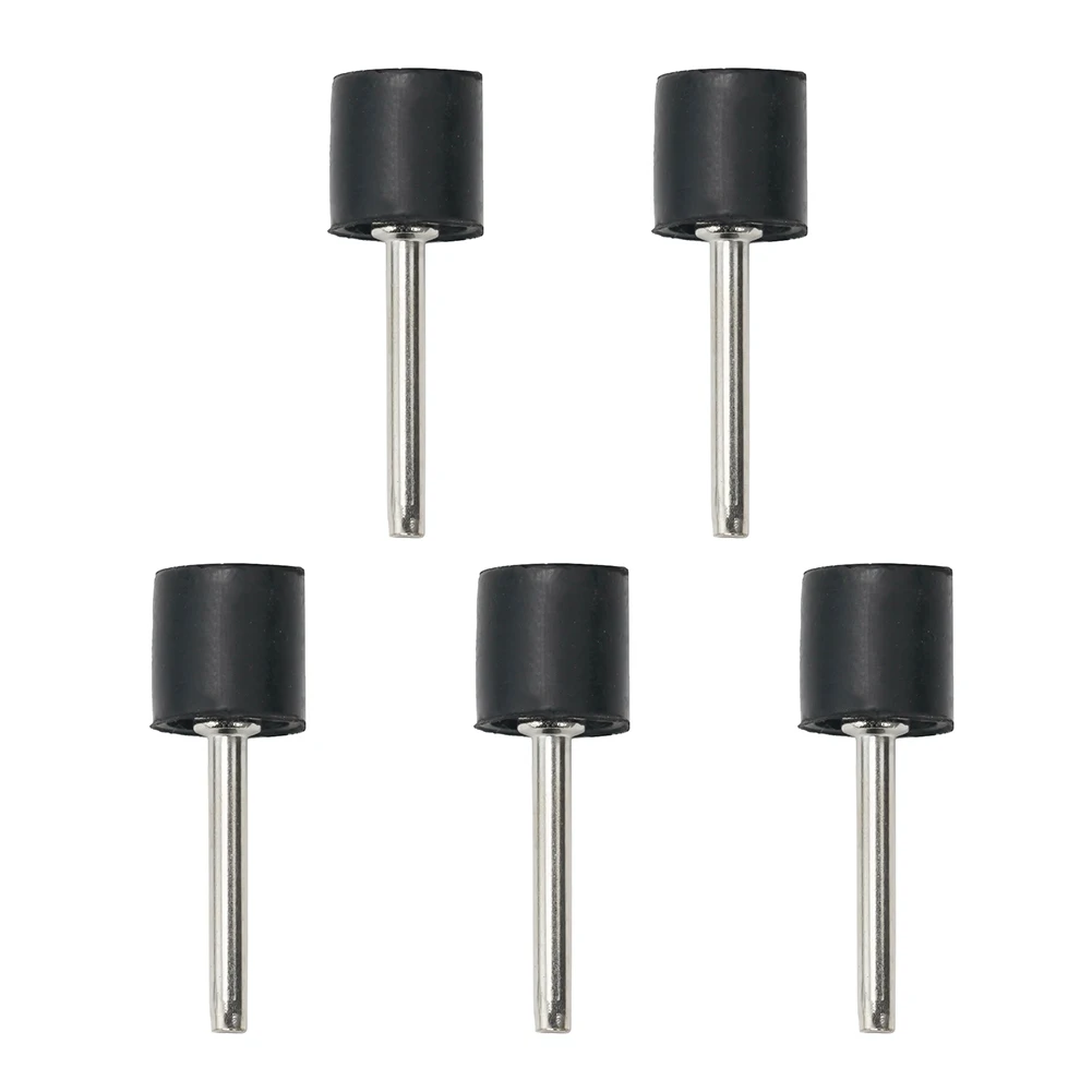 5Pcs Sanding Mandrels Shape Rubber Shank Mandrels Silver 12.7mm 3.17mm 6.35mm Abrasive Tools Black Drum Sanding Kit