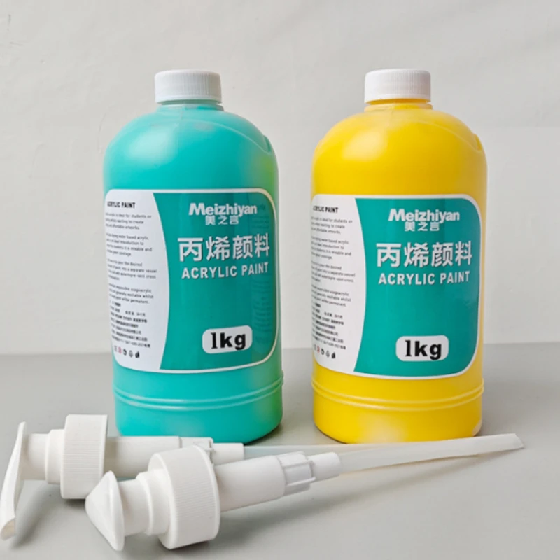 Acrylic Pigment 1kg Extruded Wall Painting Special Large Barrel Waterproof and Non Fading Art Anti Sun Art Pigment Acrylic Paint
