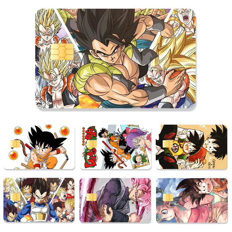 Dragon Ball Card Sticker Credit Card Chip Creativity Fashion Cartoont Kawaii Stickers Big and Small Chip Stickers