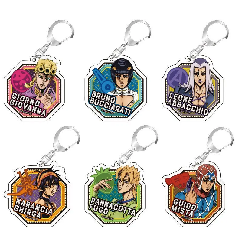 

JOJO's Bizarre Adventure Anime Peripheral Giorno Jonathan Acrylic Keychain Backpack Fashion Toys Anime Cartoon Frind
