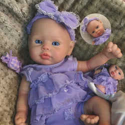 Open Eyes 33cm Can Washable Full Body Solid Silicone Bebe Reborn Girl With Handmade Painted Skin Lifelike Reborn Baby Dolls