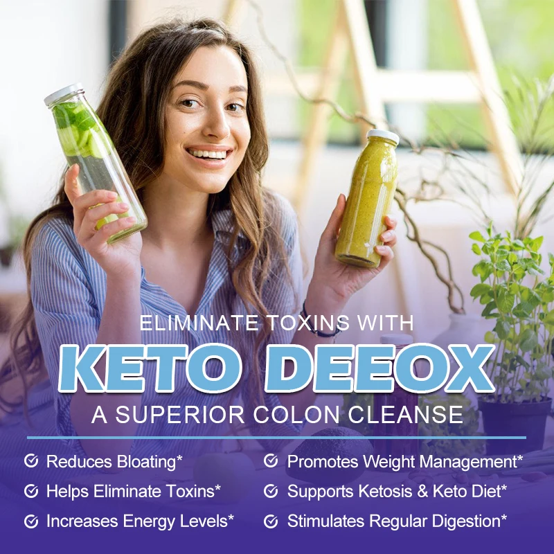 Keto Detox Capsule Fat Burner Energy & Focus Weight Management Helps Metabolism Ketone Support Slimming Tool for Men & Women