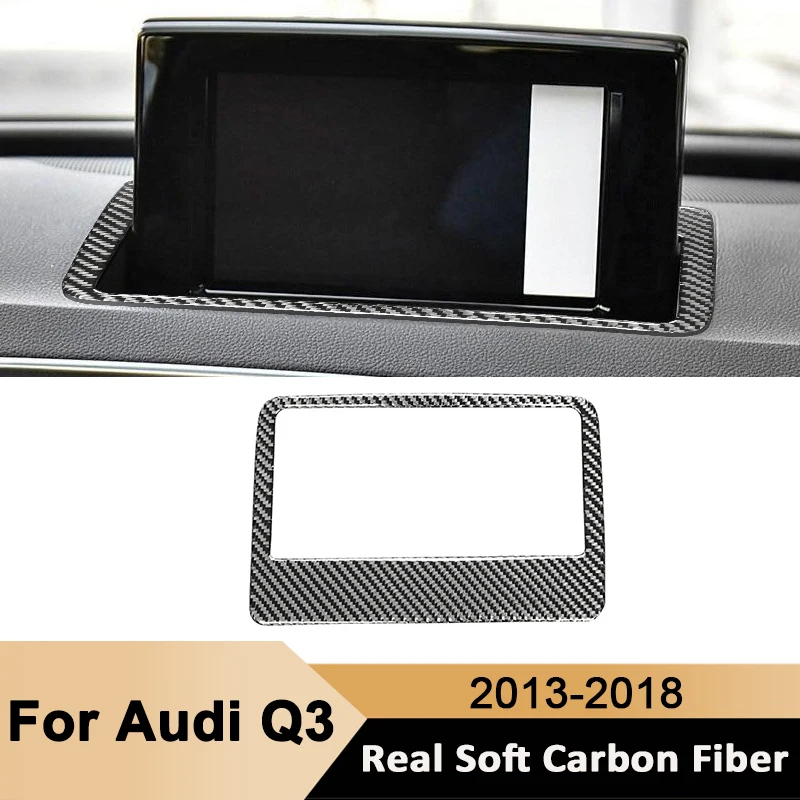 

Carbon Fiber Car Navigation Panel Holder Trim Frame Decorative Sticker Auto Interior Accessories For Audi Q3 2013-2018