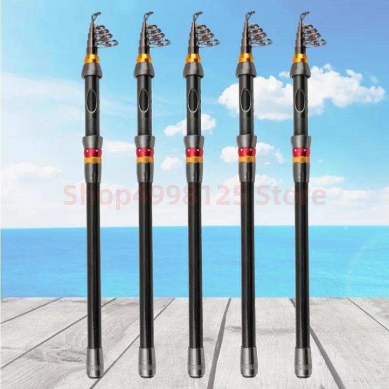 

1.8m-3.6m Carbon Telescopic Fishing Rod Rotating Fishing Rod Travel Sea Rod Carp Rod Telescopic Sea Fishing Rod