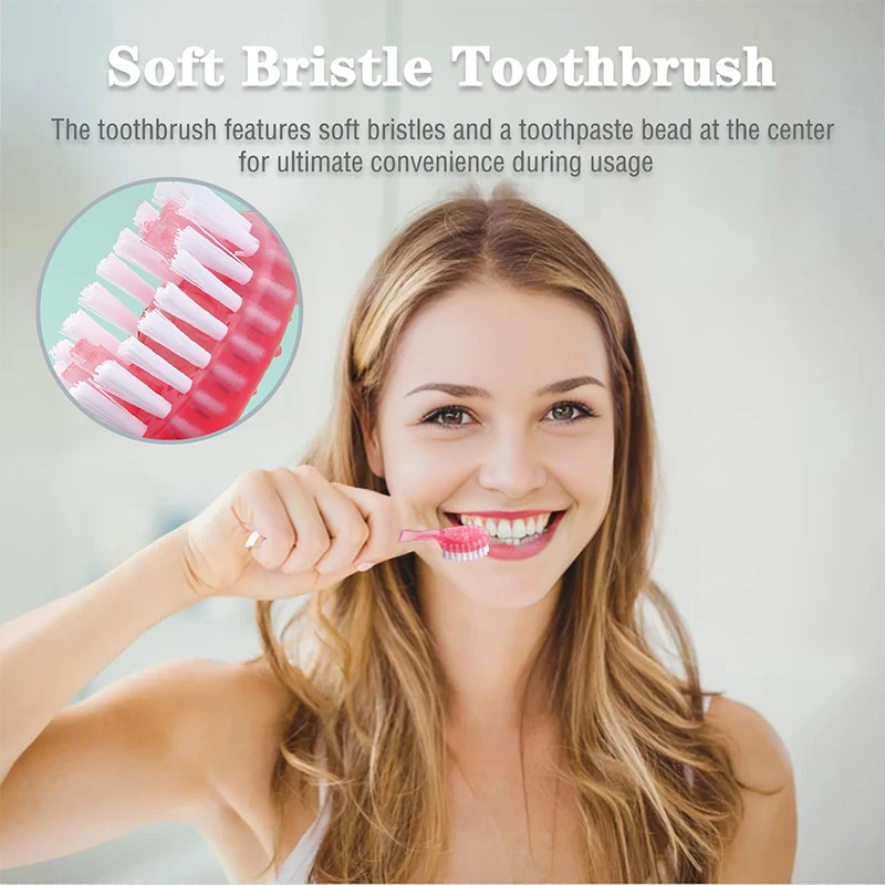 2 In 1 Mini Cleaning Toothbrush Mint flavor Peach flavor Exploded Bead  Disposable Oral Cleaning Toothbrush With Dental Floss