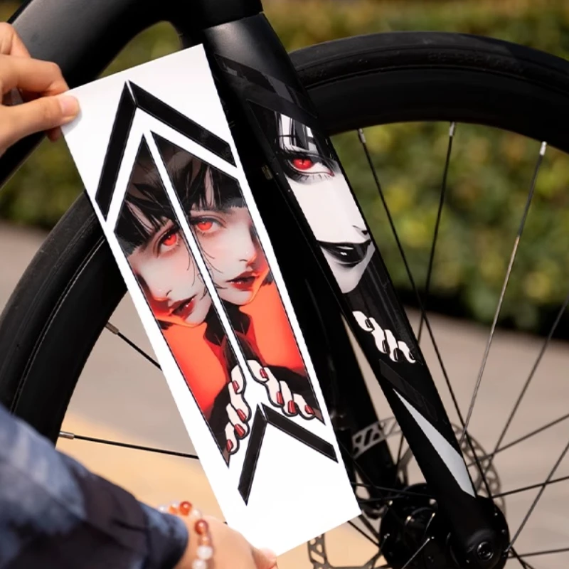 1pair JDM Peeping Eye Bike Sticker Waterproof for MTB Bike Highway Bicycle Fork Top Tube Motorbike Decoration Vinyl Decal