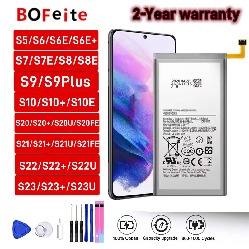 New Replacement Battery For Samsung Galaxy S6 Plus S7 Edge S8 S8 Plus+ S9 S9 Plus S10 S10Edge S10 Plus S20 S21 S22 S23ultra