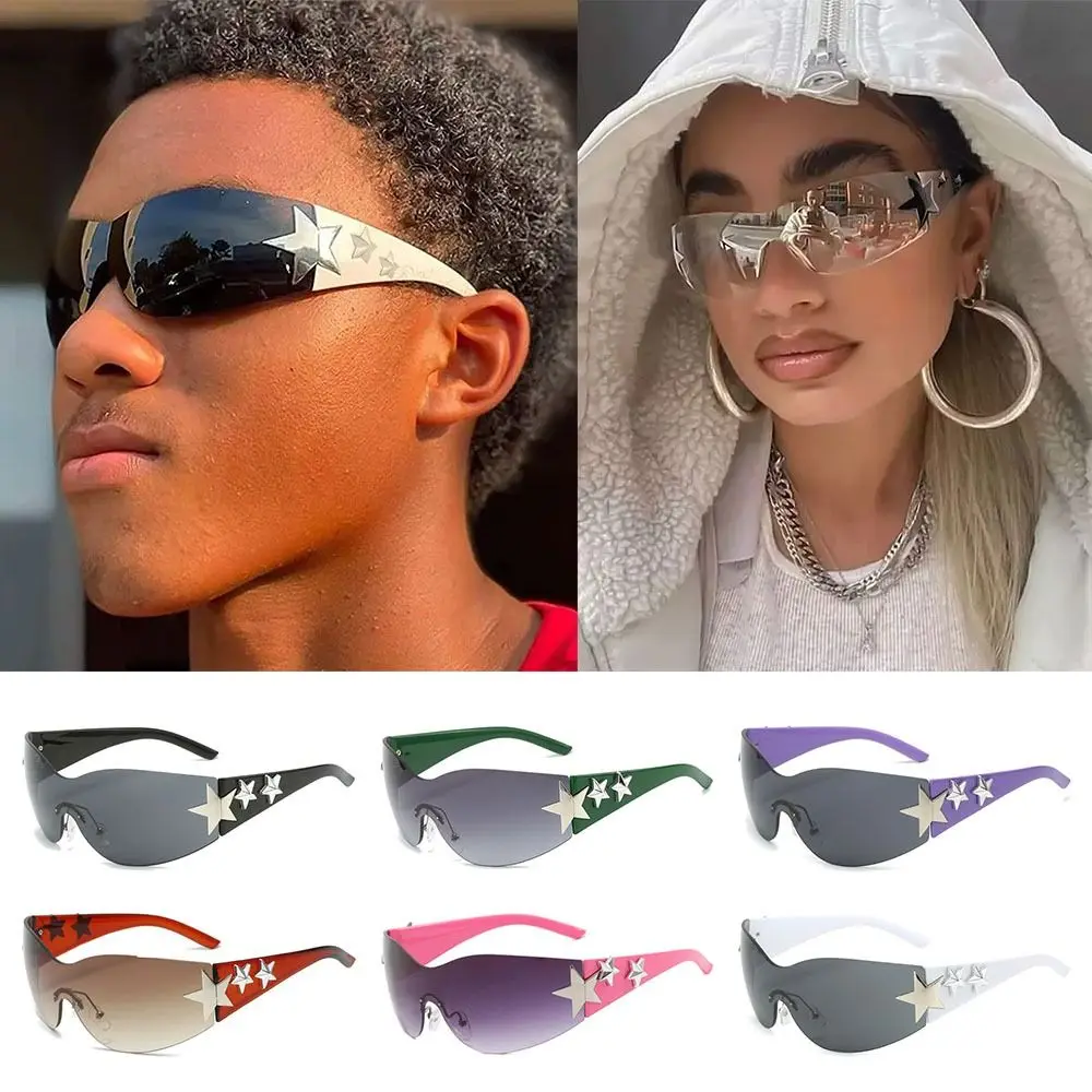 Aesthetic Y2K Sunglasses Cool UV400 Protection Rimless 2000S Accessories Futuristic Shades for Women