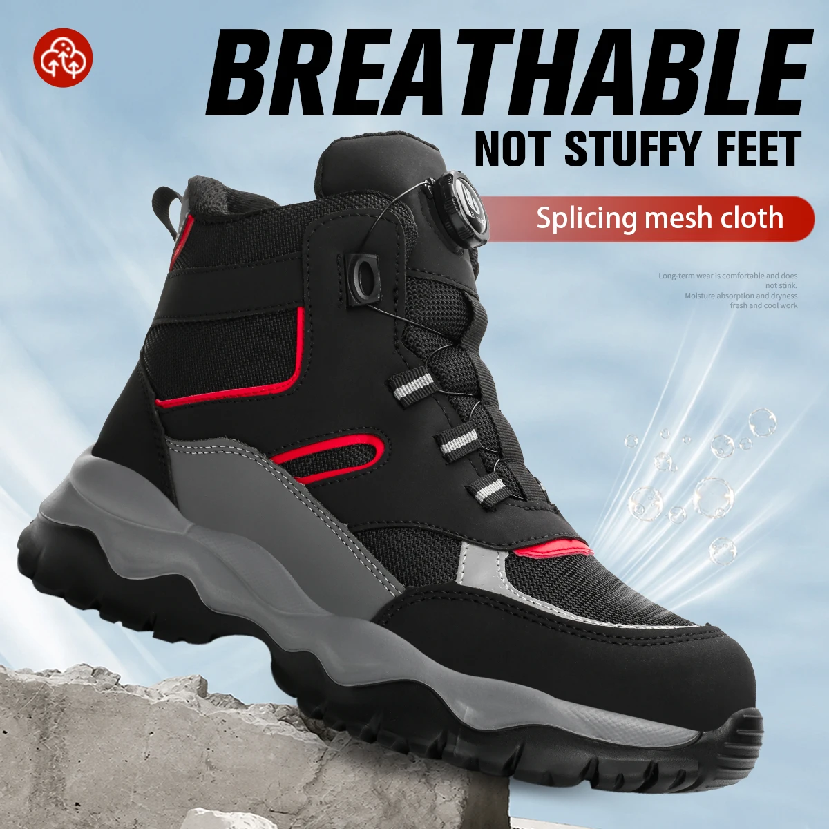 High Top Safety Protective Shoes Men Construction Working Boots Steel Toe Cap Boots Puncture-Resistant Anti-smash Working Boots