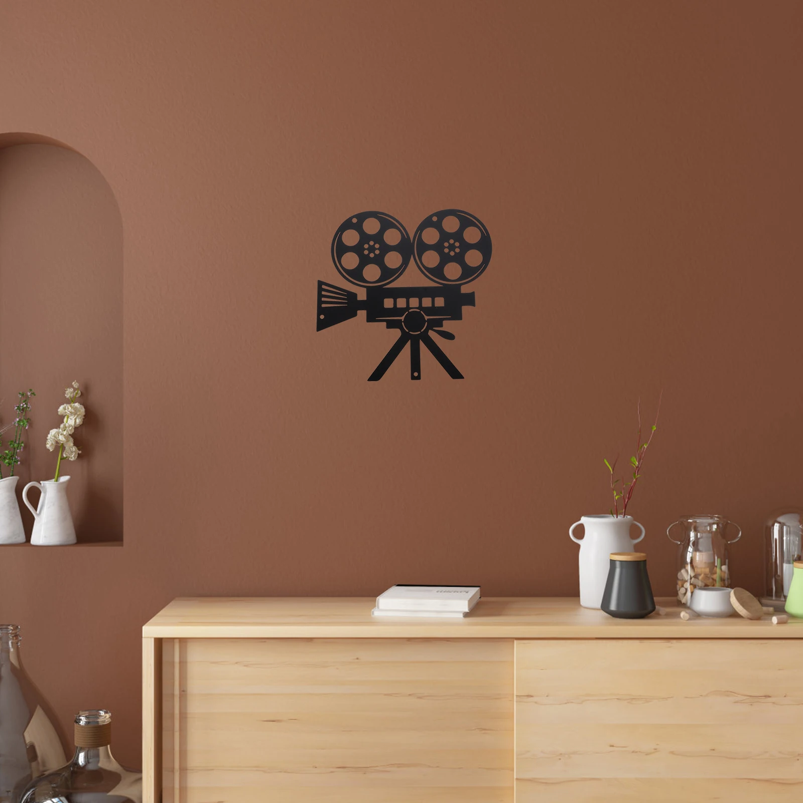 

Movie Decoration Cinema Room Accessories Film Reel Wall Sign Iron Art