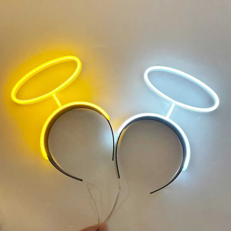Kawaii Cupidon ange bandeau lumineux bandeau circulaire lumineux néon brillant cerceau de cheveux femmes accessoires ange Cosplay accessoires