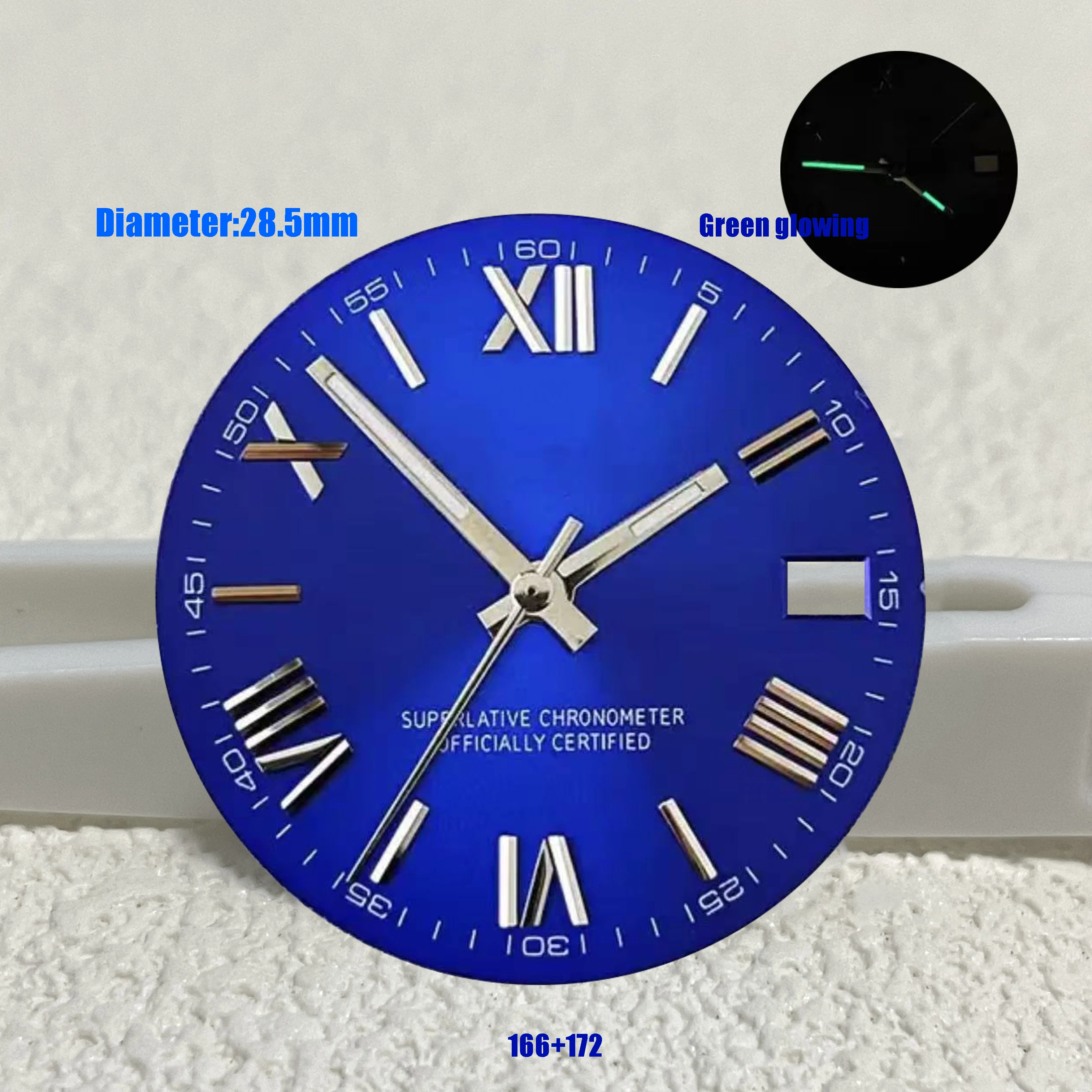 28.5 ミリメートル新しい高品質製品のロゴローマ数字 S ダイヤル適切な nh35 nh36 ムーブメントのロゴ時計アクセサリー修理ツール