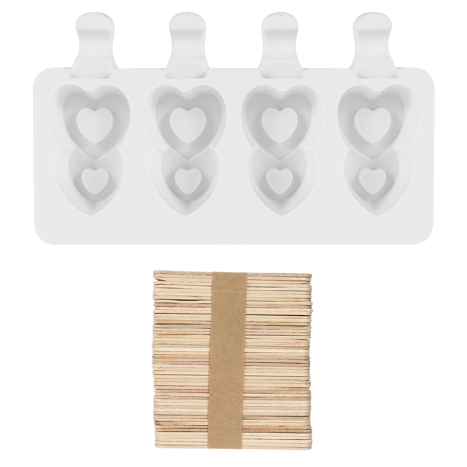 

1 set 1 Set Silicone Ice Cream Molds Popsicle Making Diy Supplies Reusable Homemade Ice Cream Maker Kids Summer Treats Non-Stick