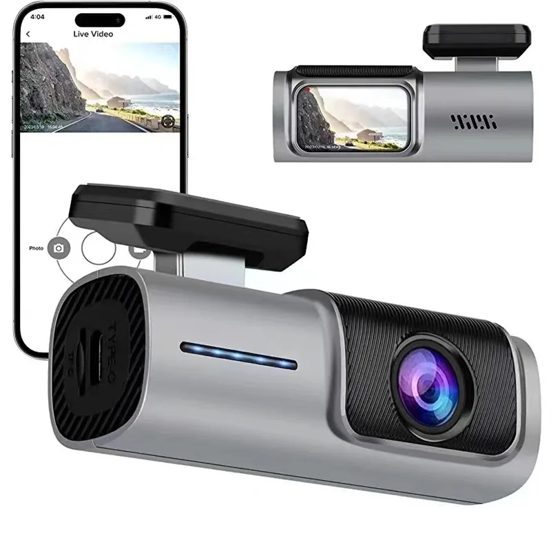 Caméra de voiture avec vision nocturne, caméra Prada Cam Stream Media Loop, DVR statique, surveillance 24H, enregistreur vidéo de voiture, Wi-Fi 2.5K HD