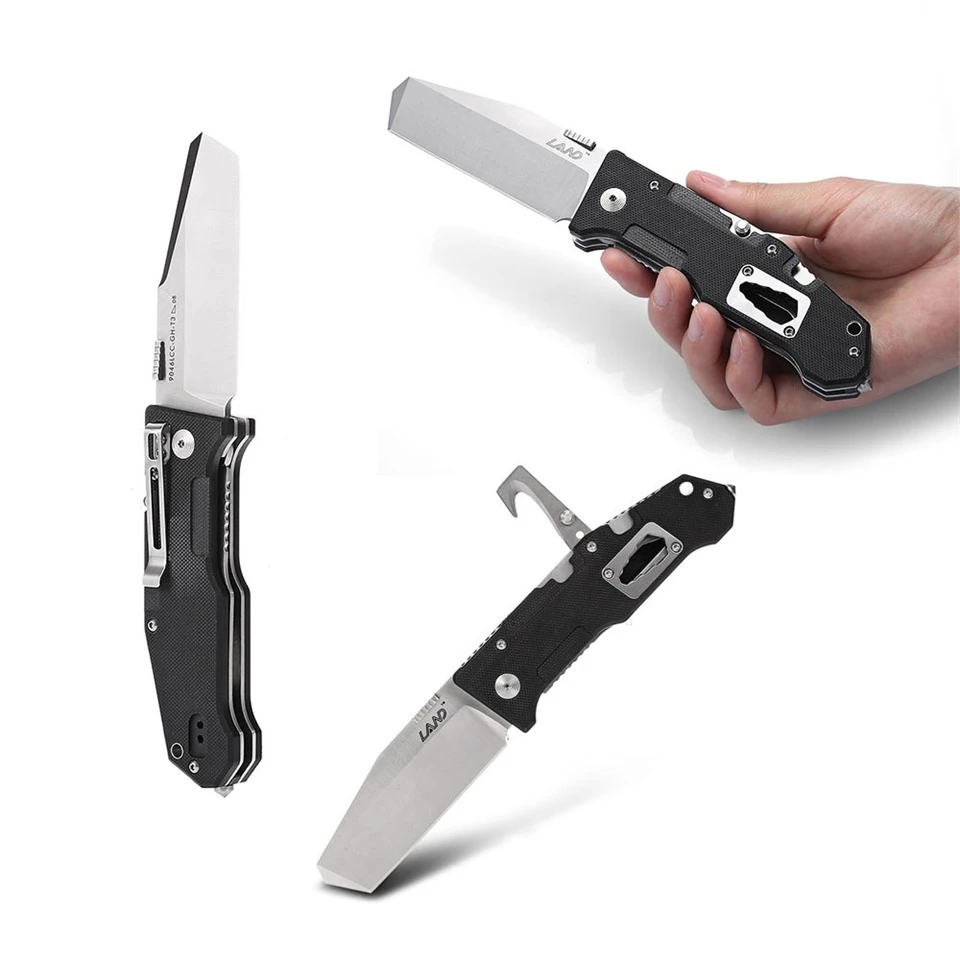 LAND 9046 Outdoor Multitool Camping Portable Stainless Steel Edc Folding Multifunction Tools Emergency Survival Knife