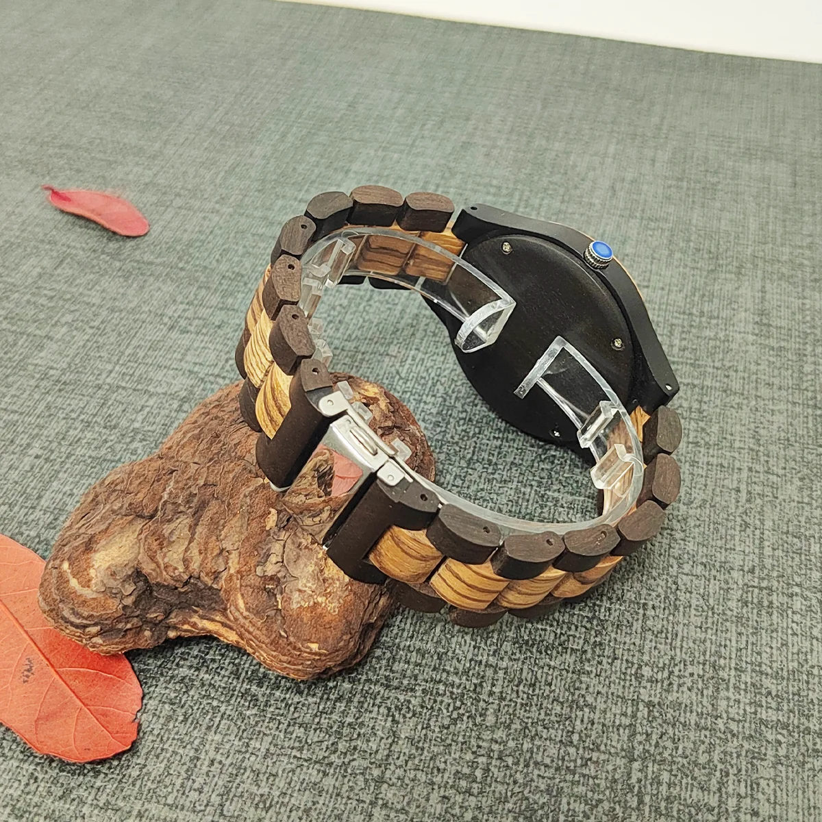 Reloj de pulsera de madera personalizado para hombre, cronógrafo de madera, caja de relojes de cuarzo, regalos para él, envío directo