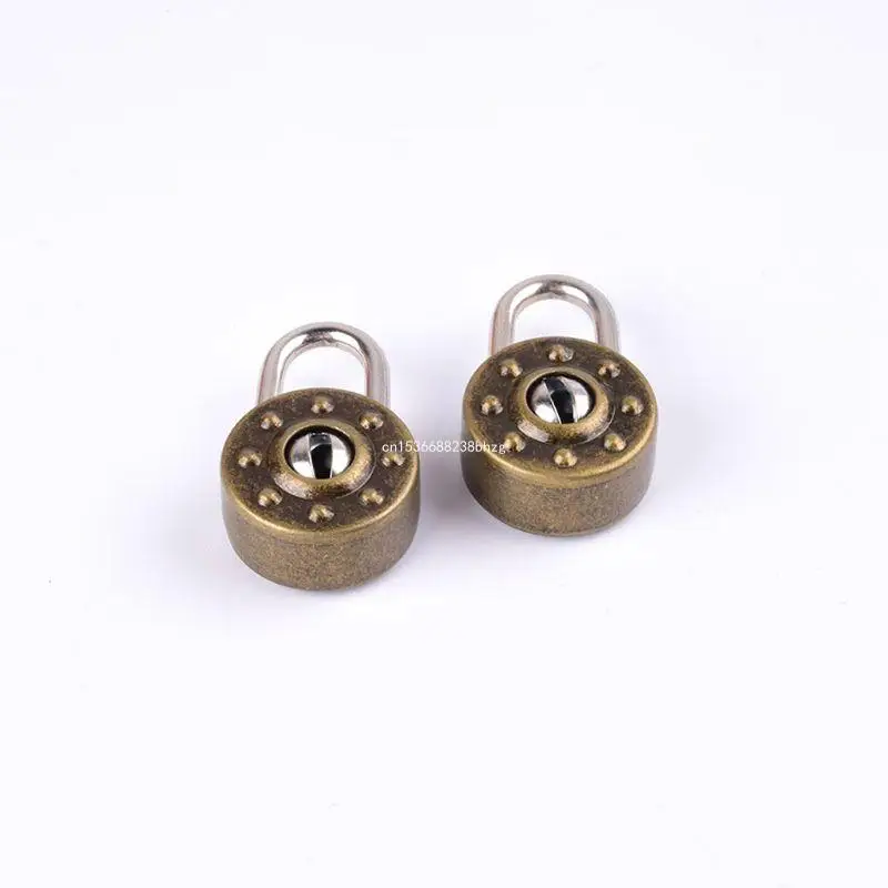 Archaize Round Padlock Mini Antique Lock With for Key Drawer Suitcase Security L Dropship
